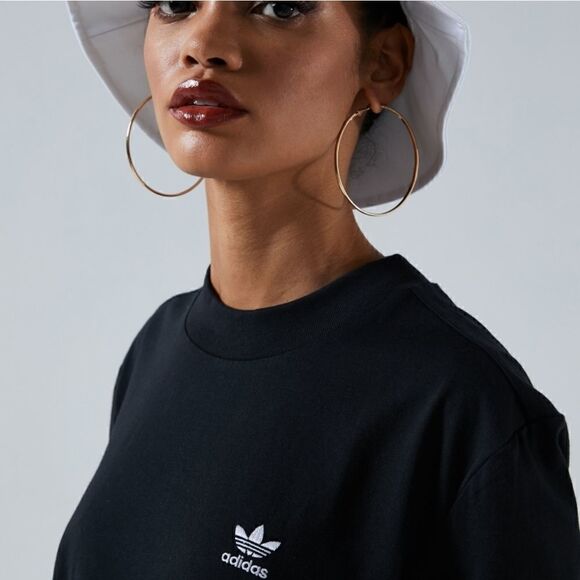 Adidas Originals Trefoil Logo Black Tee Shirt S - Picture 4 of 7